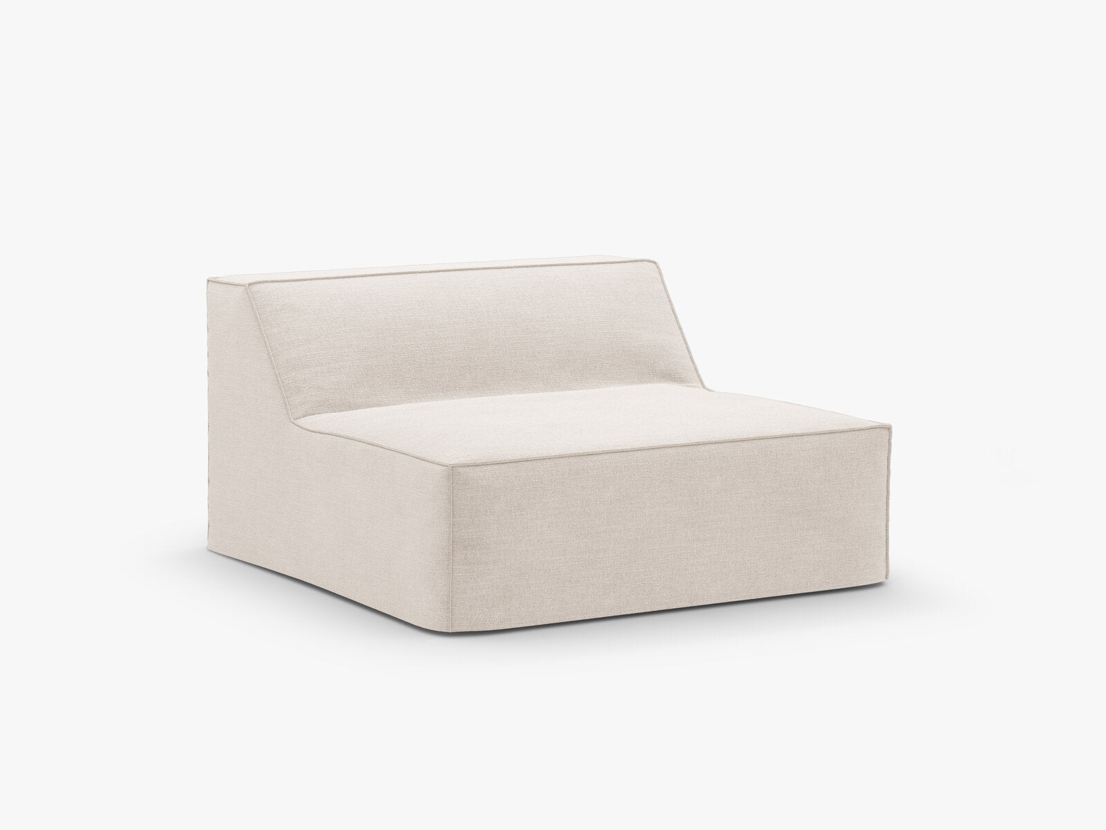 Micadoni Modul ohne Armlehne groß Ersatzbezug Jodie Strukturierter Stoff Lins Beige