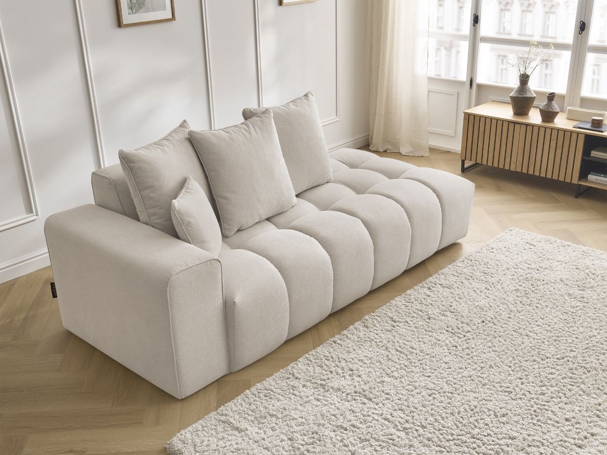 Bobochic Mont-blanc Sofa 4-Sitzer Melange-Stoff Beige Armlehne links