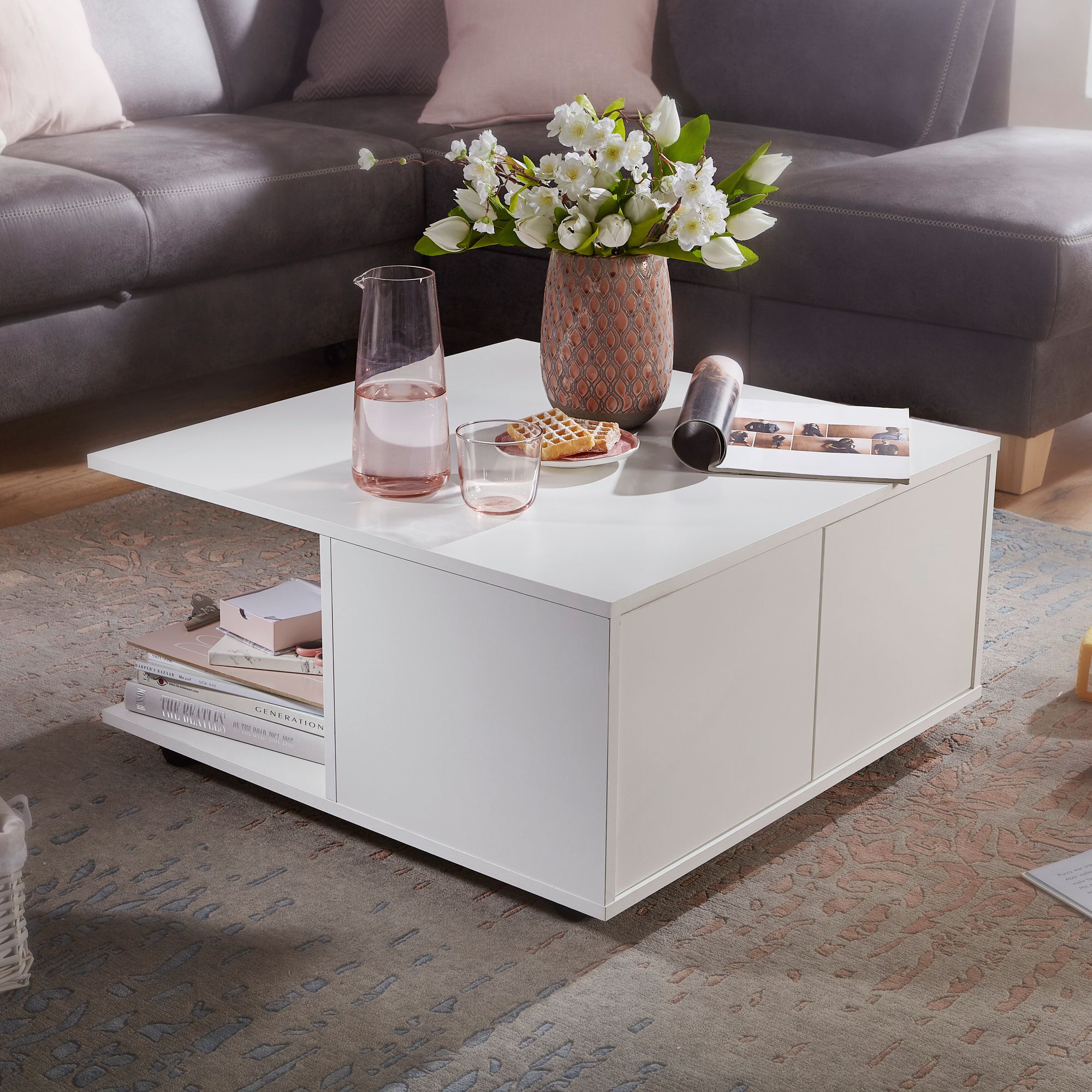 Couchtisch Spjald Weiß 70 × 70 × 36,5 cm