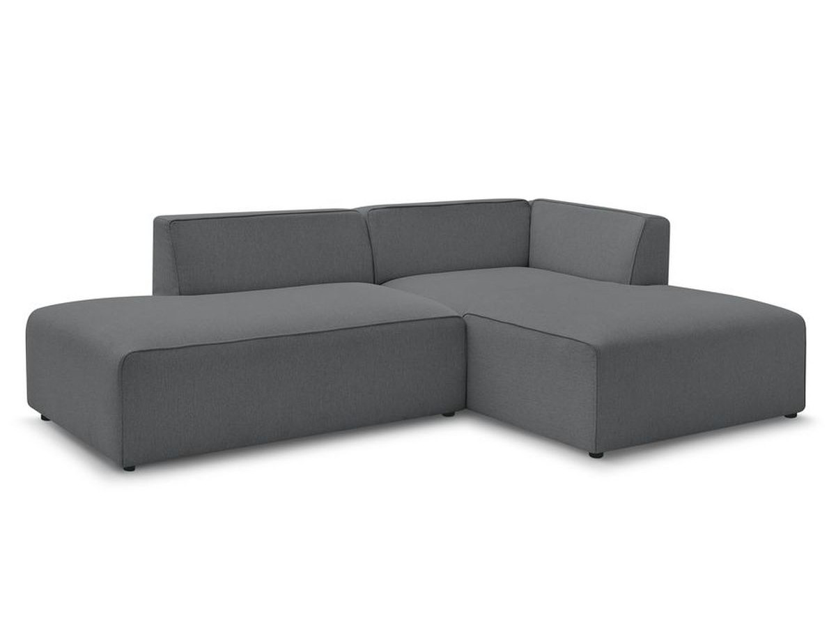 Bobochic Megeve Ecksofa Melange-Stoff Dunkelgrau Ecke rechts