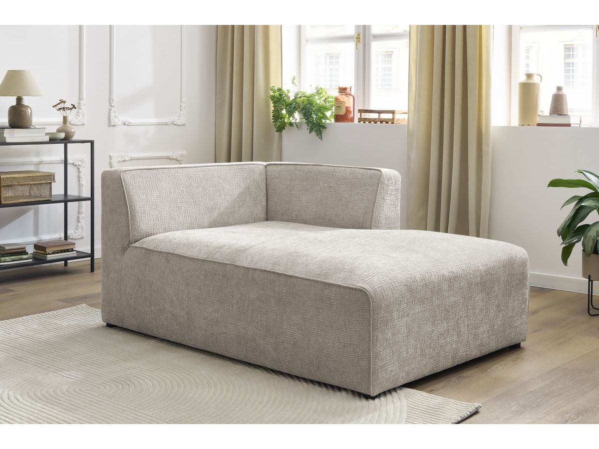 Bobochic Megeve Méridienne-Modul Strukturstoff Beige Ecke rechts