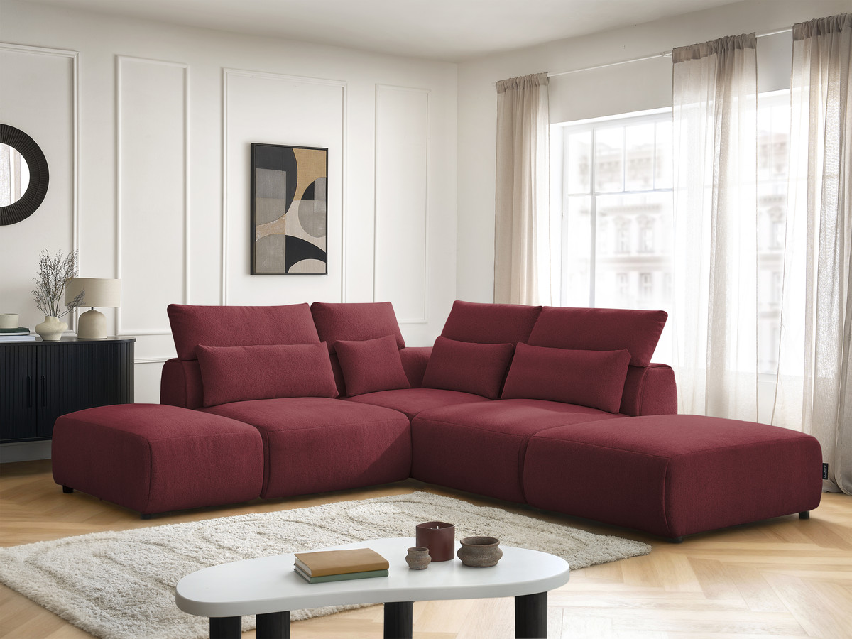 Bobochic Jana Ecksofa Melange-Stoff Rot