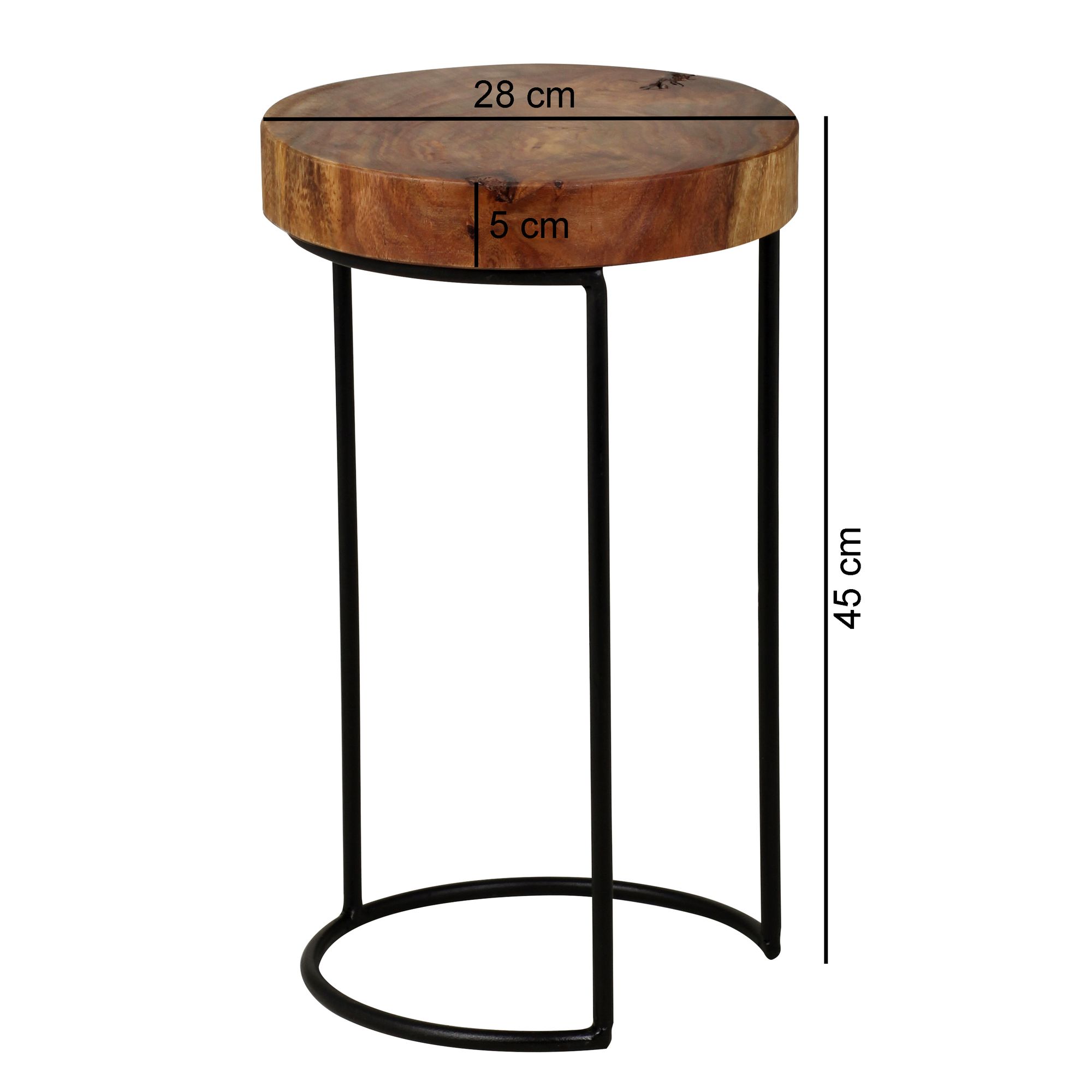 Beistelltisch Alden Massivholz Sheesham Höhe 45 cm