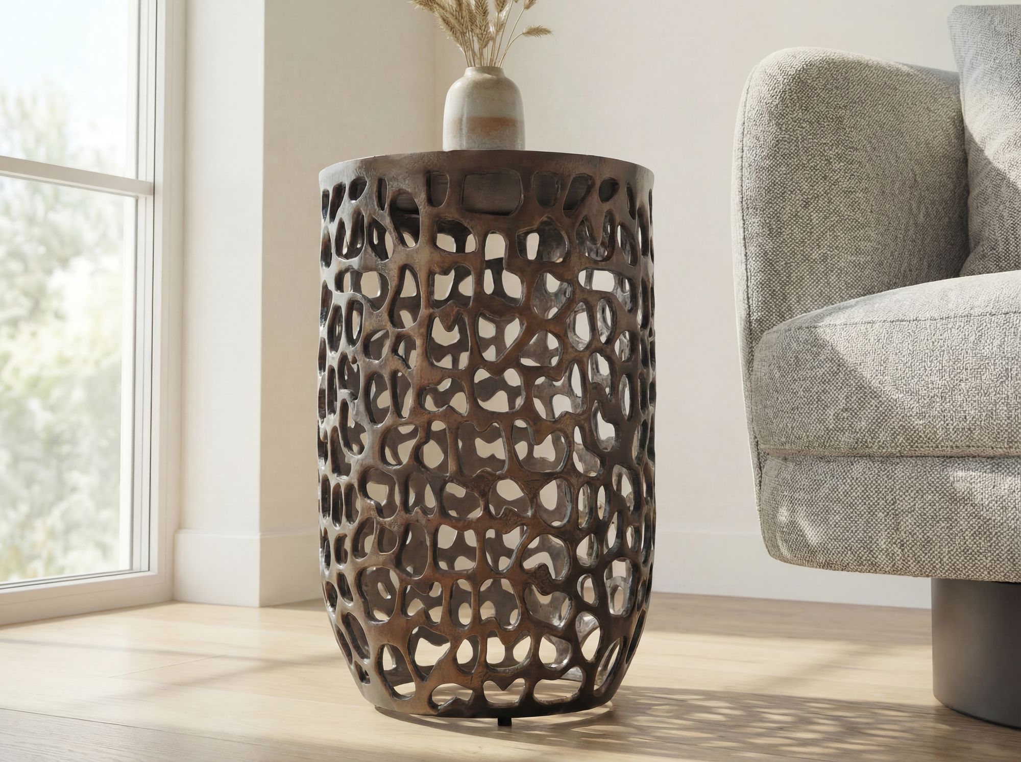 Beistelltisch Sauherad Schwarz Ø 30 cm