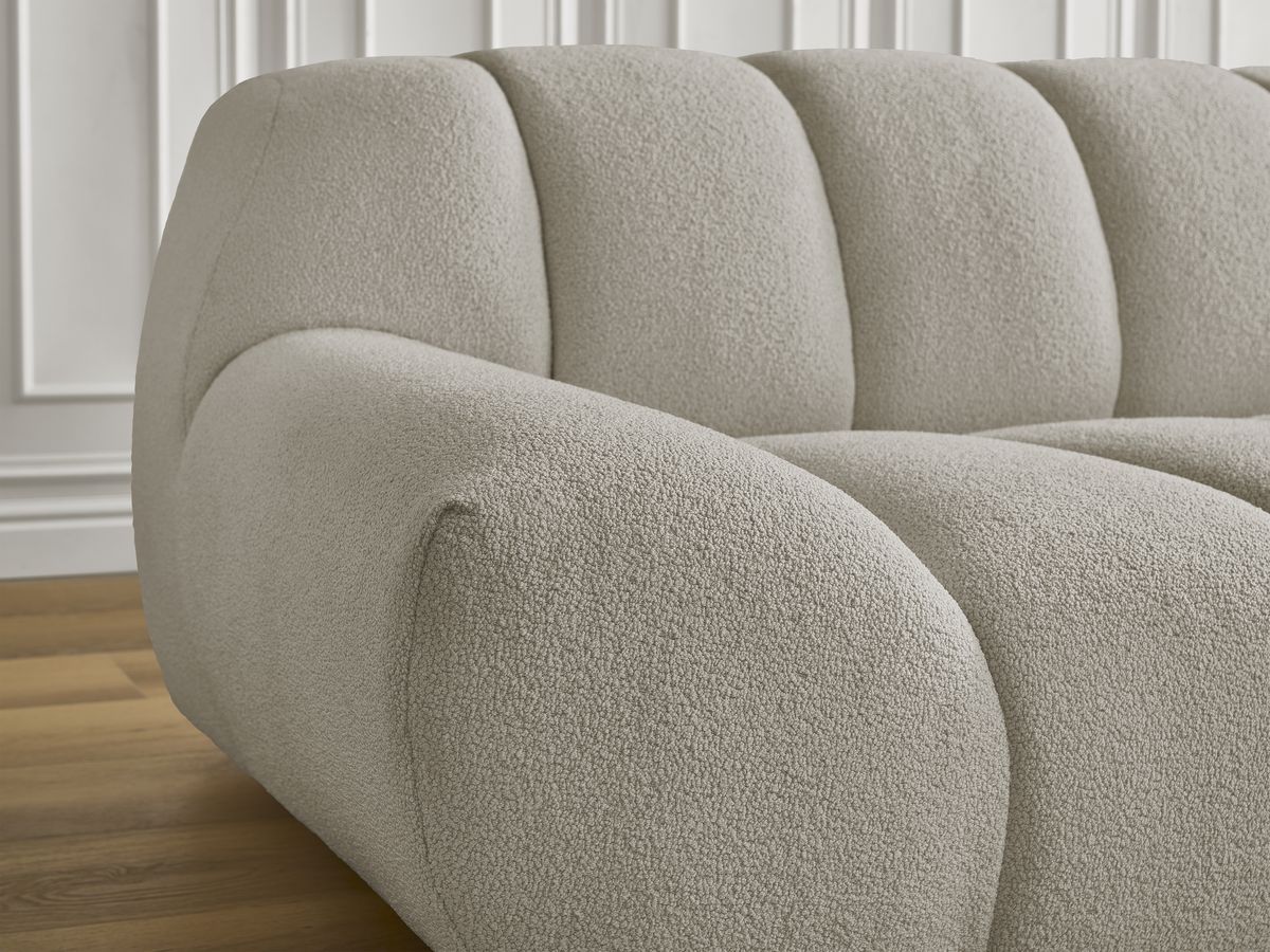 Bobochic Hayden Sofa 3-Sitzer Bouclé-Stoff Taupe