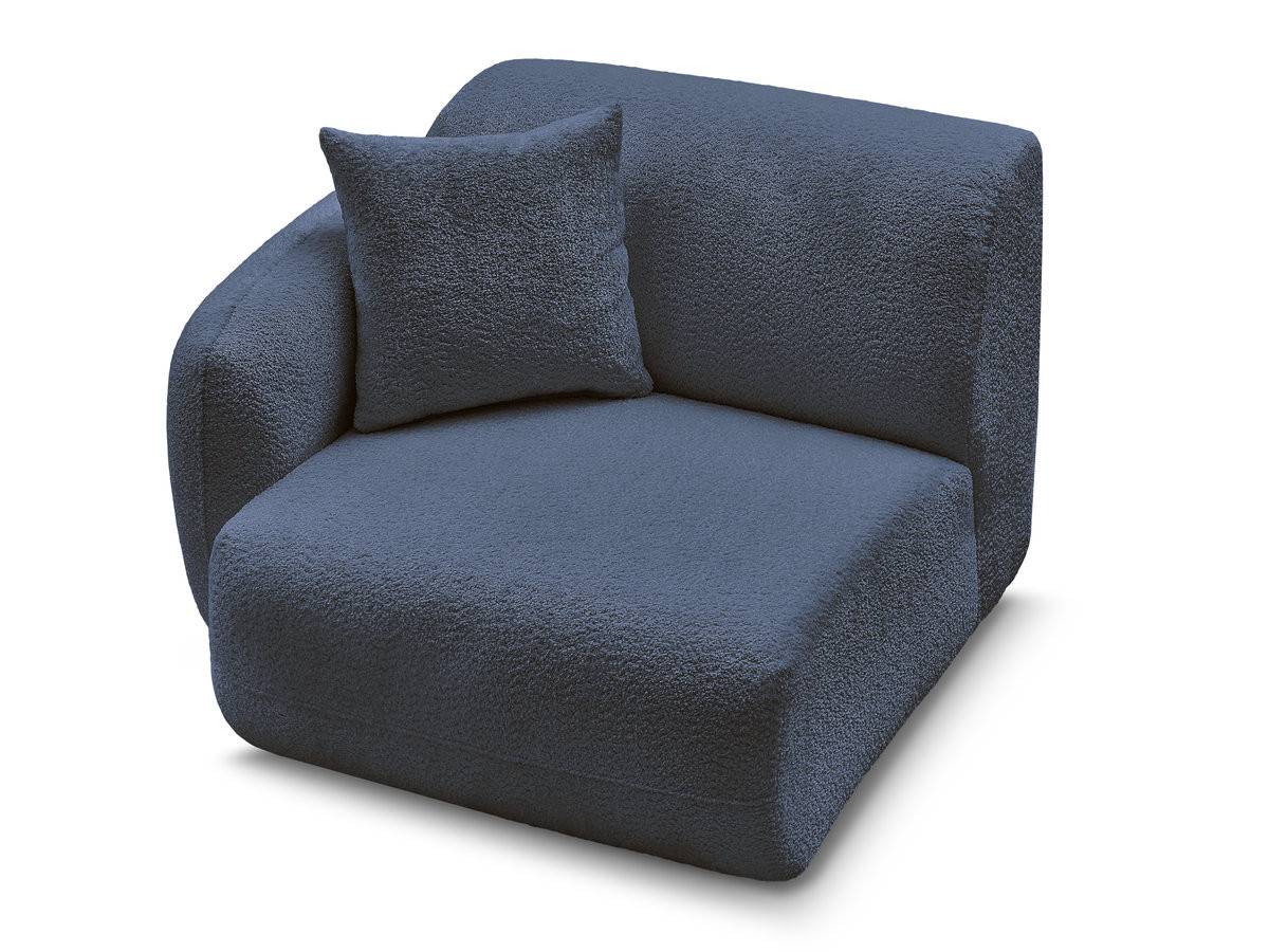 Bobochic Anda Sofamodul 1-Sitzer 104 × 103 cm Chenille Dunkelblau Ecke links
