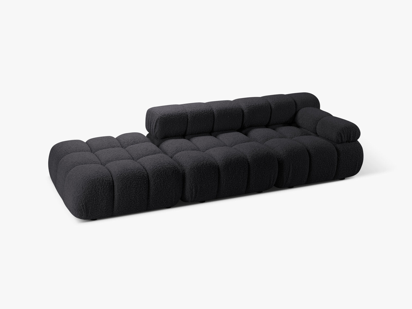 Micadoni Modulares Sofa Bellis 4-Sitzer Links Boucle Rolf Graphit