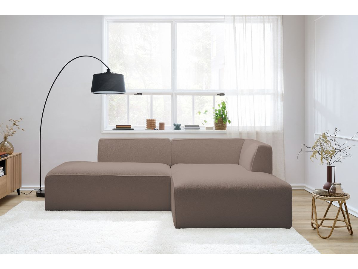 Bobochic Megeve Ecksofa Bouclé-Stoff Braun Ecke rechts
