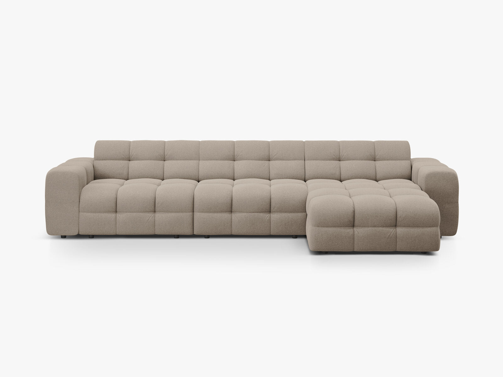 Micadoni Ecksofa Kendal 5-Sitzer Rechts Strukturierter Stoff Dunkelbeige