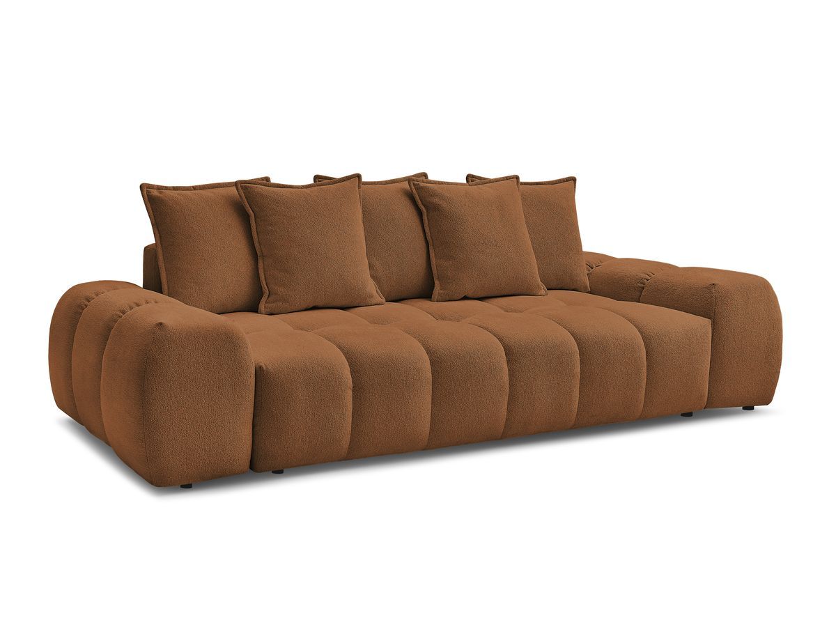 Bobochic Everest Sofa 3-Sitzer, 5 Kissen Melange-Stoff Orange
