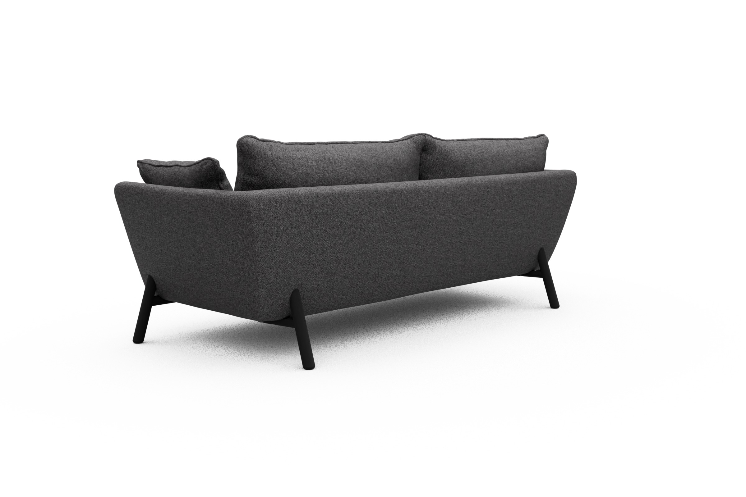 Sofa Emil PREMIUM 3-Sitzer Beinfarbe Eiche Schwarz Sama-Antracite