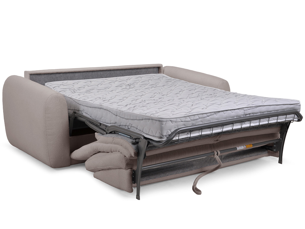 Bobochic Minorque Schlafsofa 2,5-Sitzer Chenille Beige, Liegefläche 140 × 200 cm