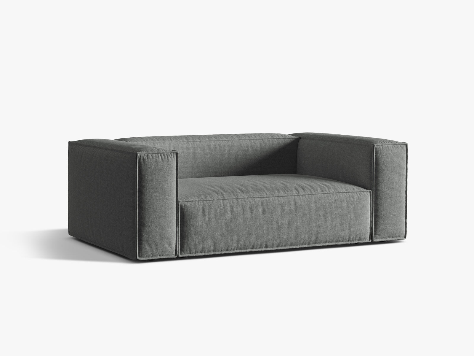 Micadoni Sofa Nuria 2-Sitzer Strukturierter Stoff Grau