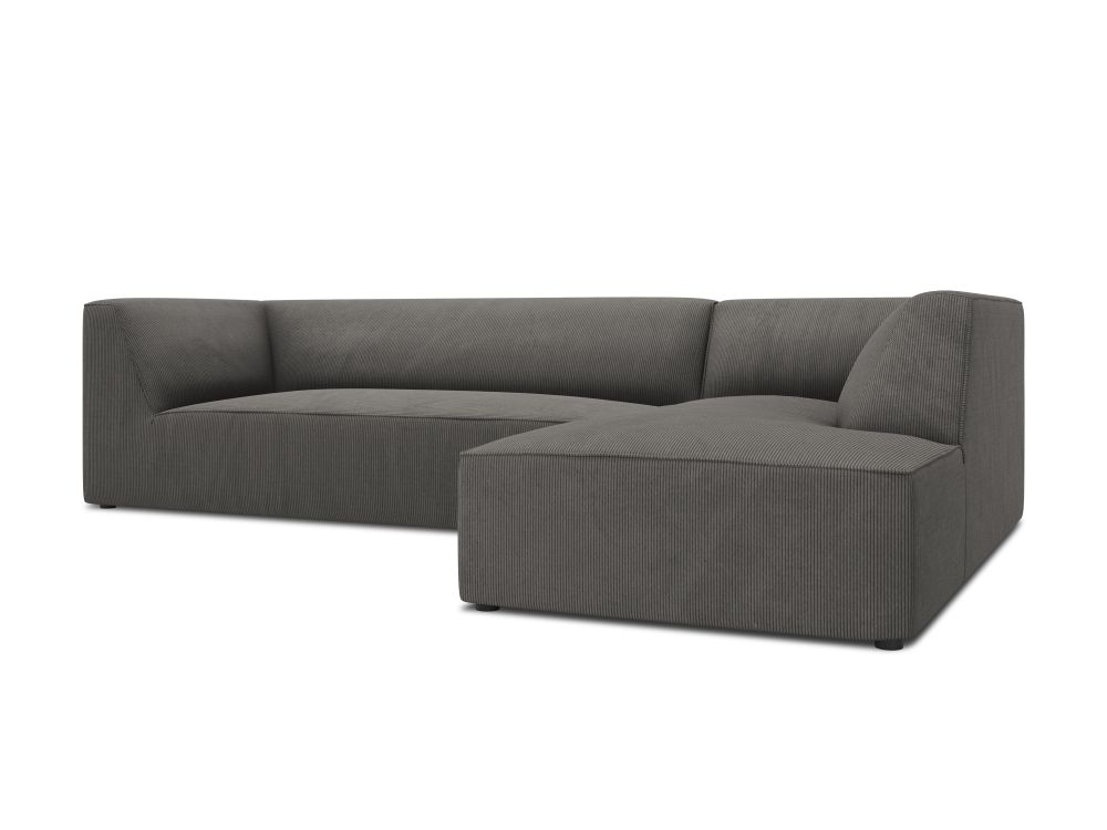 Cosmopolitan Design Ecksofa Siena 4-Sitzer Kord Scala Dunkelgrau Rechts
