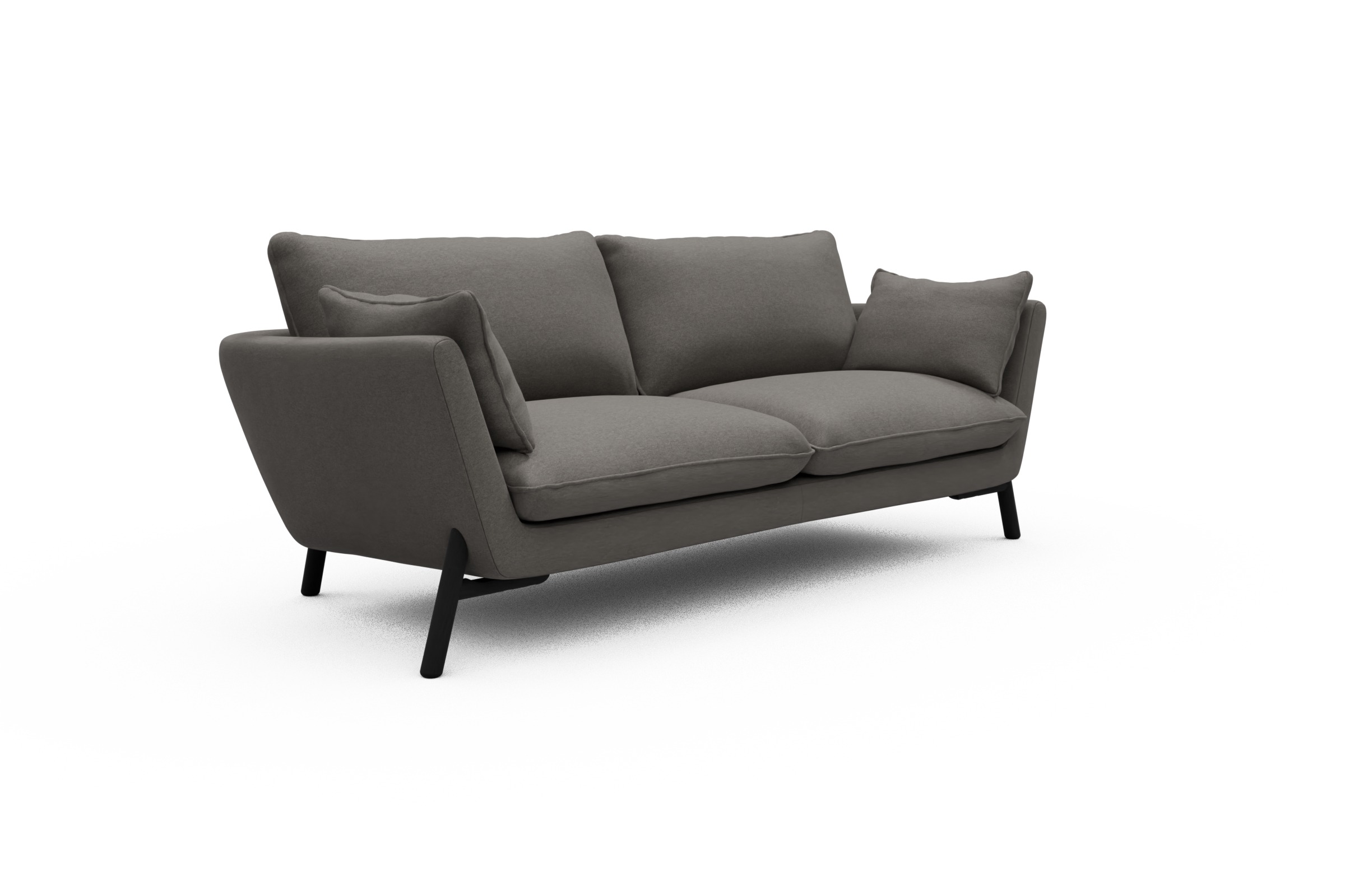 Sofa Emil 3-Sitzer Beinfarbe Eiche Schwarz Satya-Taupe