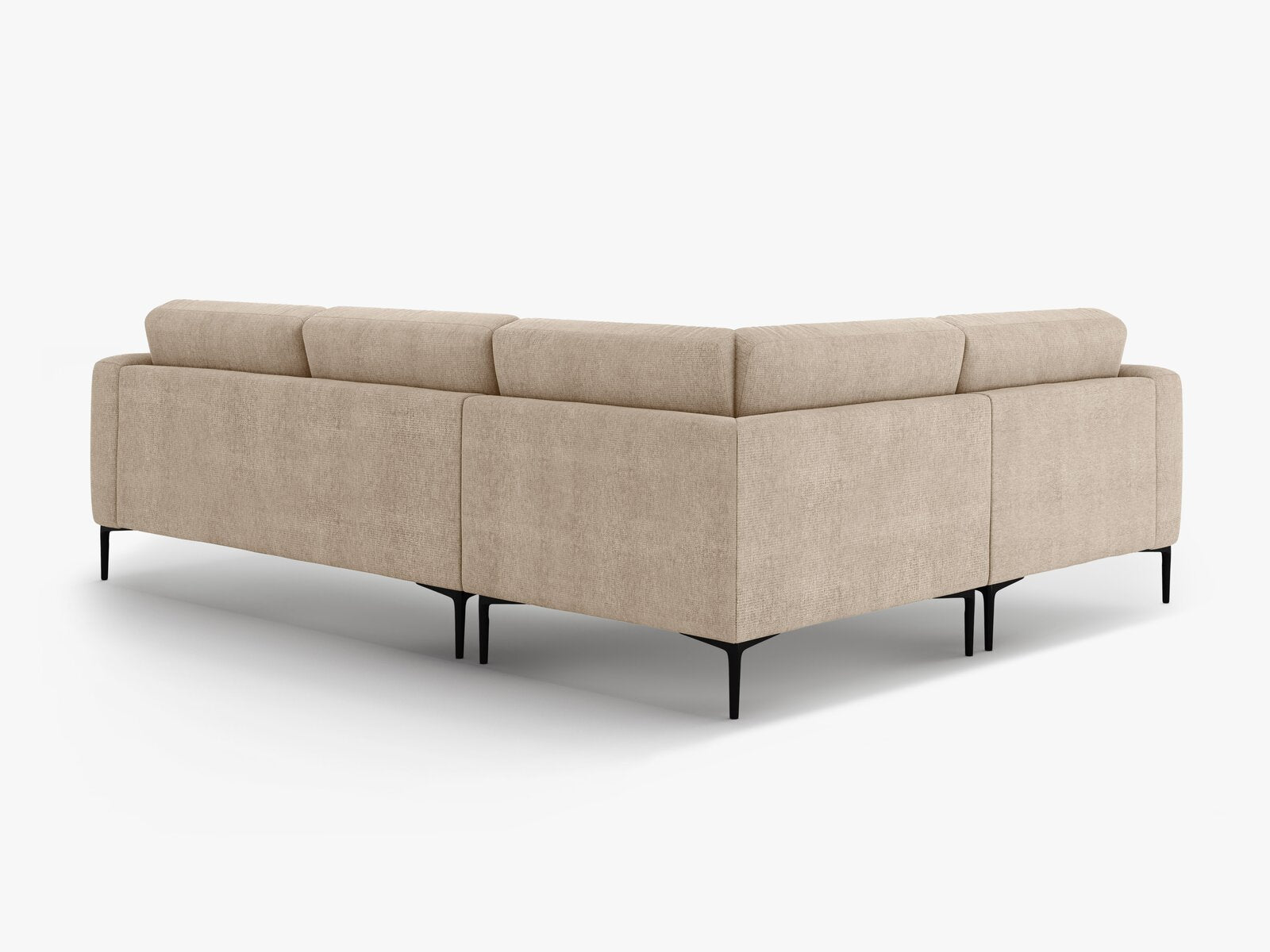 Micadoni Ecksofa Bemy 4-Sitzer Links Strukturierter Stoff Sand