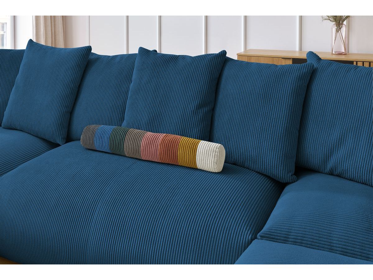 Bobochic Voltaire Wohnlandschaft 356 × 214 cm Cordsamt Dunkelblau Ecke links