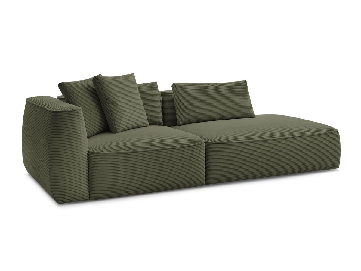 Bobochic Leopold Sofa 3-Sitzer Cordsamt Hellgrün Armlehne links