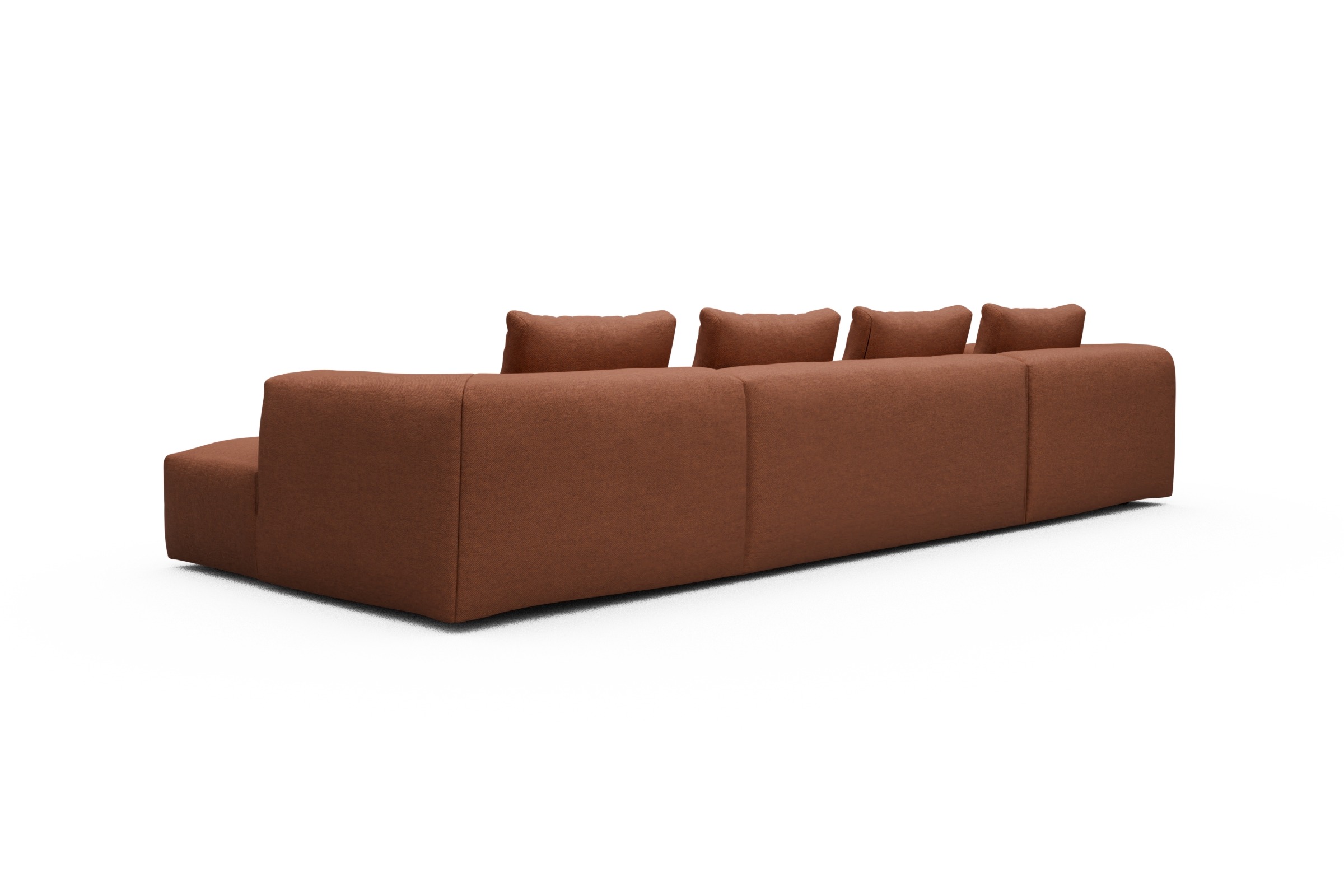 Wohnlandschaft Fred mit 2-Sitzer und Chaiselongue beidseitig Weda-Rust