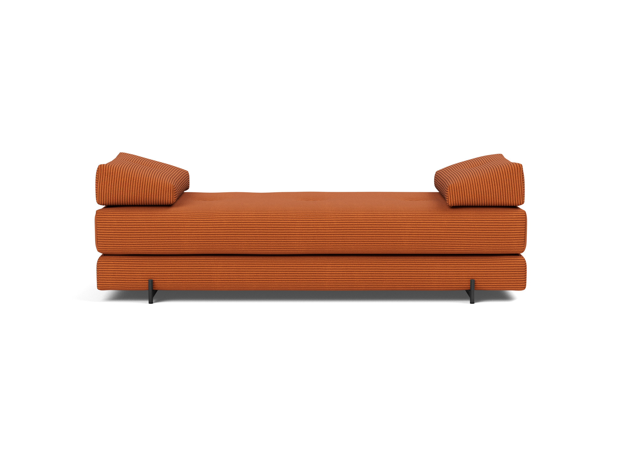 Tagesbett Sigmund Kord Corduroy 595-Burnt-Orange Beine Indu schwarz