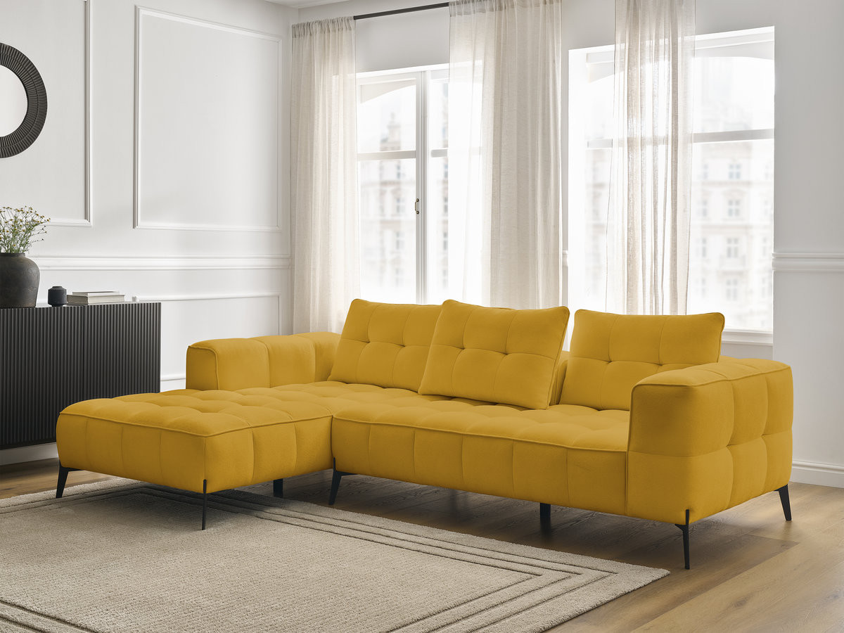 Bobochic Anis Ecksofa Strukturstoff Gelb Ecke links