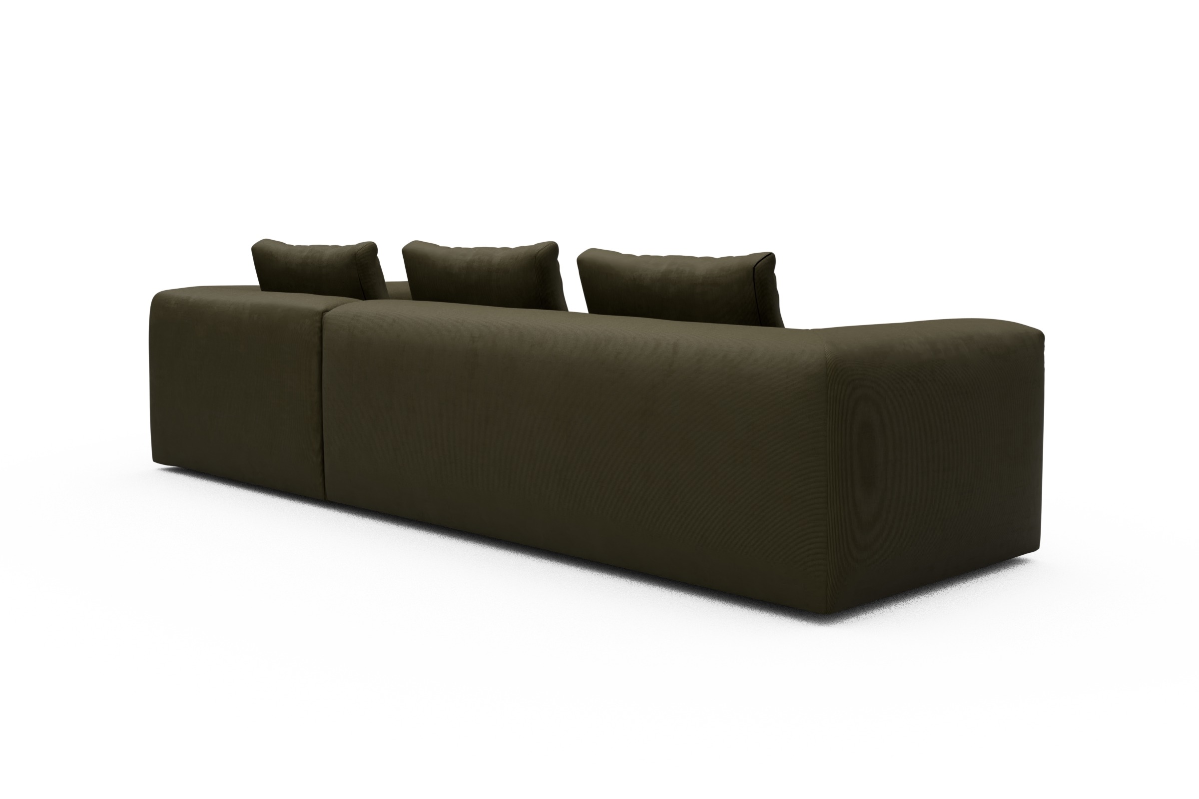 Ecksofa Fred Relax-Ecke rechts mit 2,5-Sitzer Cordufine-Pine-Green