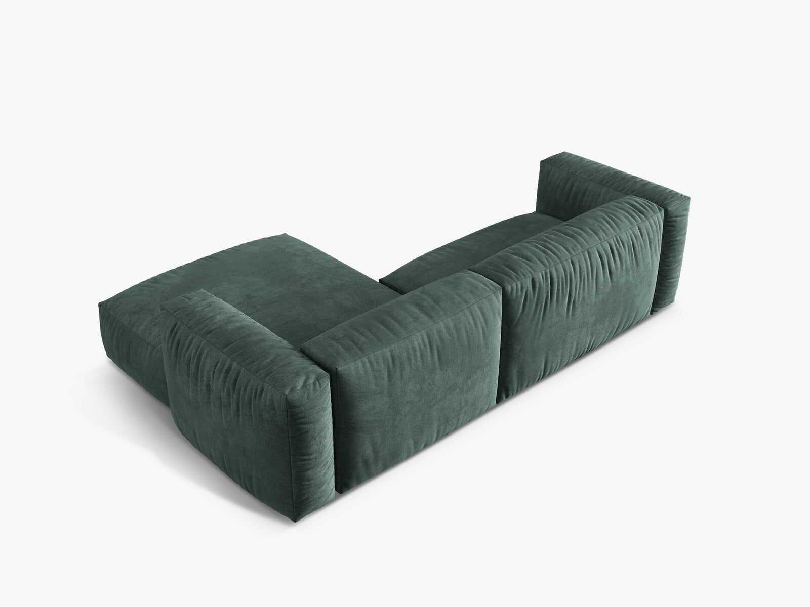 Micadoni Ecksofa Martina 2-Sitzer Rechts Samt Vogue Petrol
