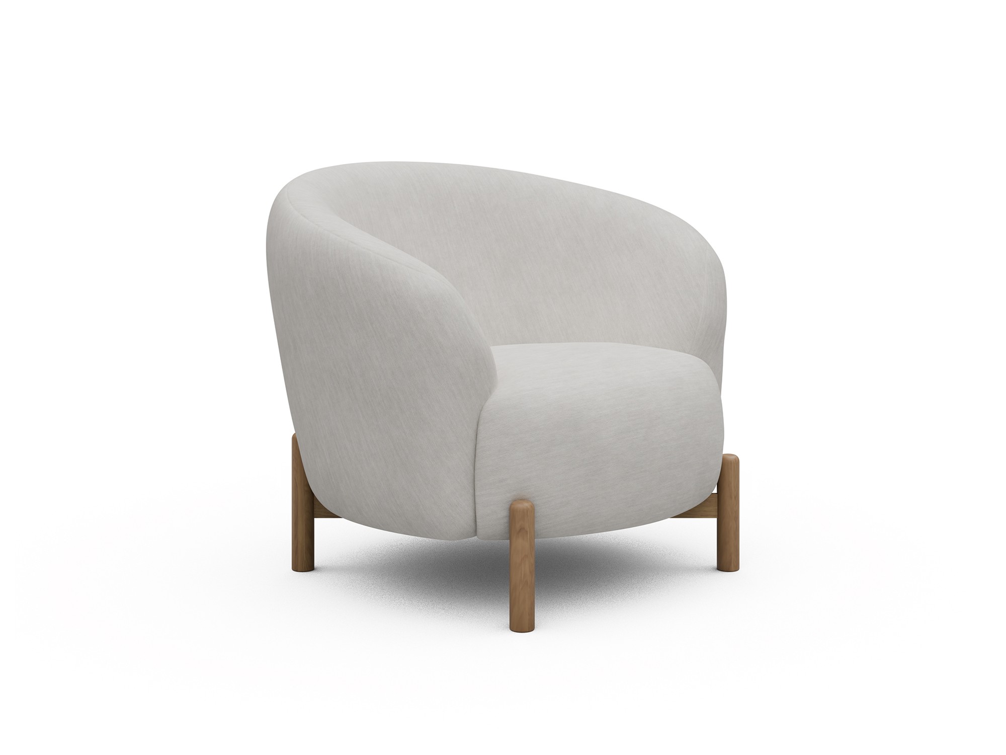 Sessel Ronda Holzbeine Eiche Natur Flachgewebe Vivus 574-Dusty-Off-White