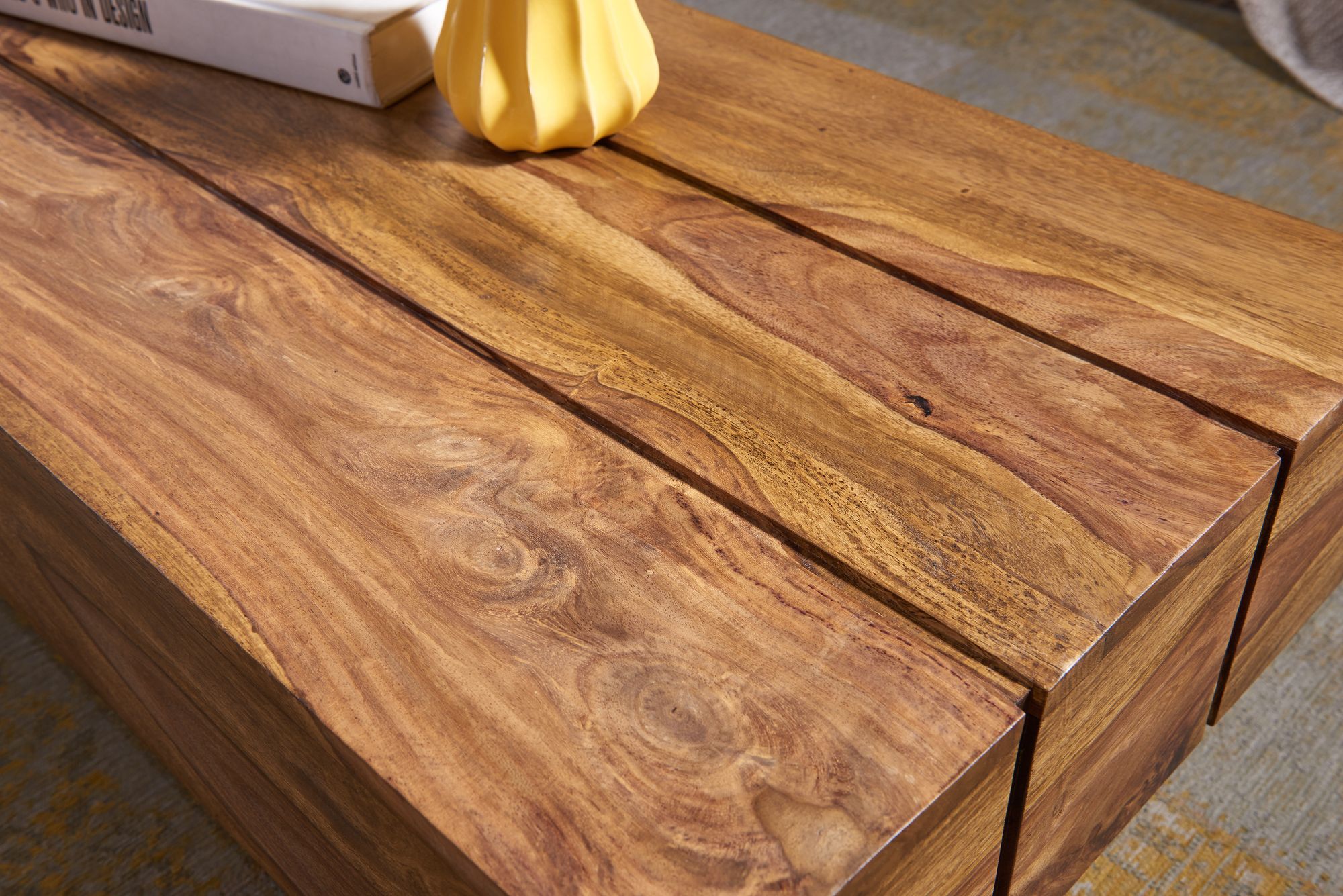 Couchtisch Eidsvag Massivholz Dunkelbraun 120 × 45 × 30 cm