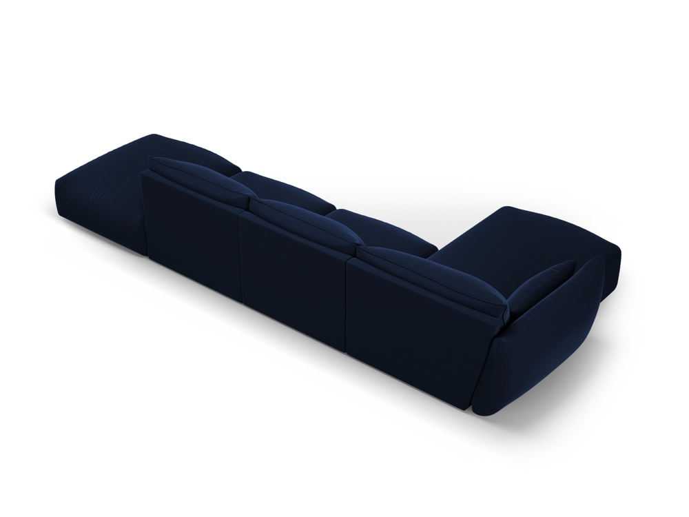 Cosmopolitan Design Ecksofa Matera 5-Sitzer offen Samt Salvador Königsblau Links
