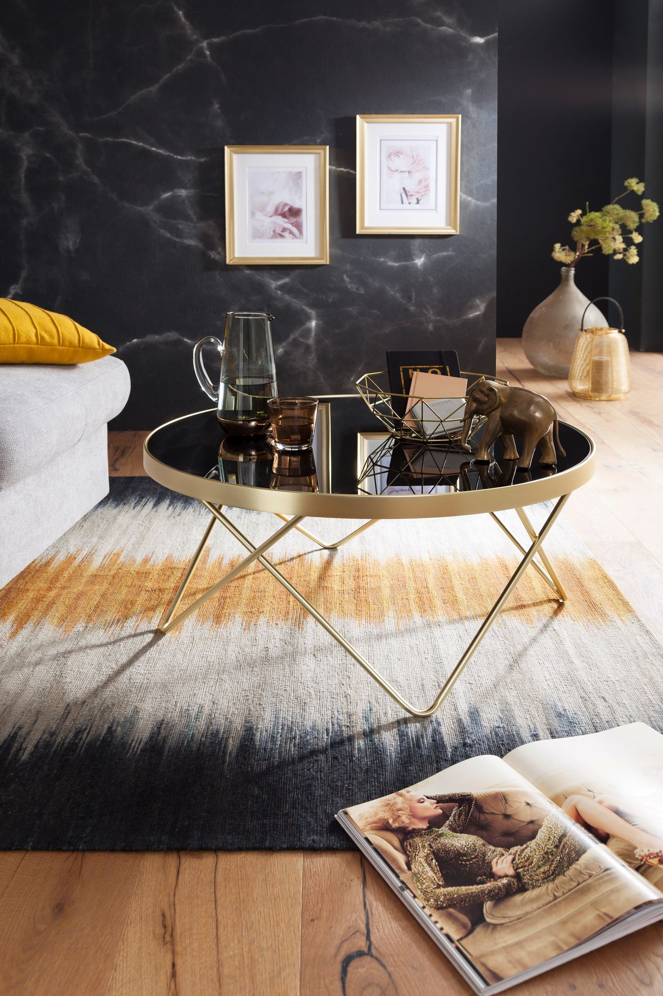 Couchtisch Ingstrup Metall Schwarz Ø 82 cm