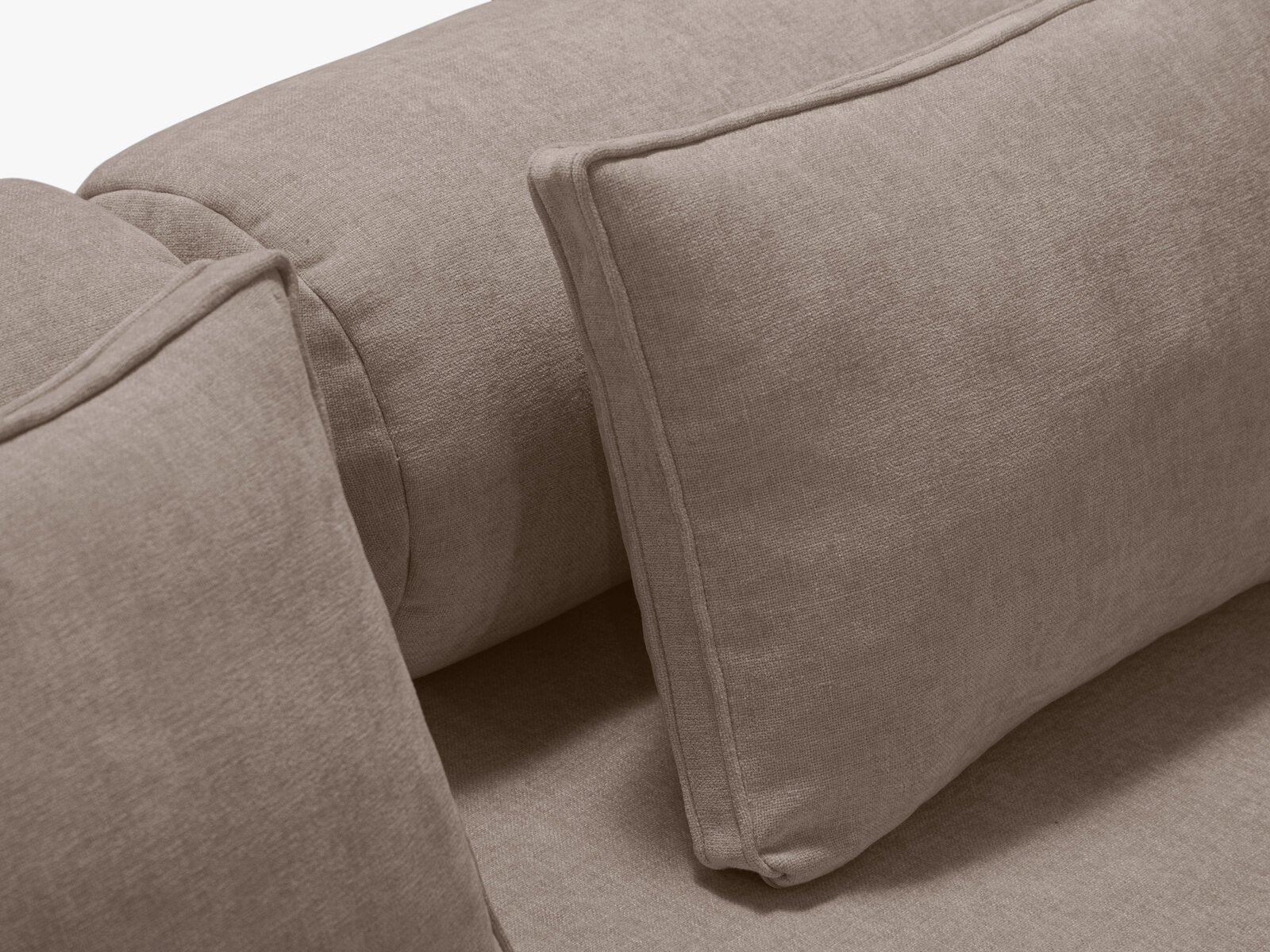 Micadoni Sofa Dreamy 3-Sitzer mit Schlaffunktion Strukturierter Stoff Liberty Cappuccino