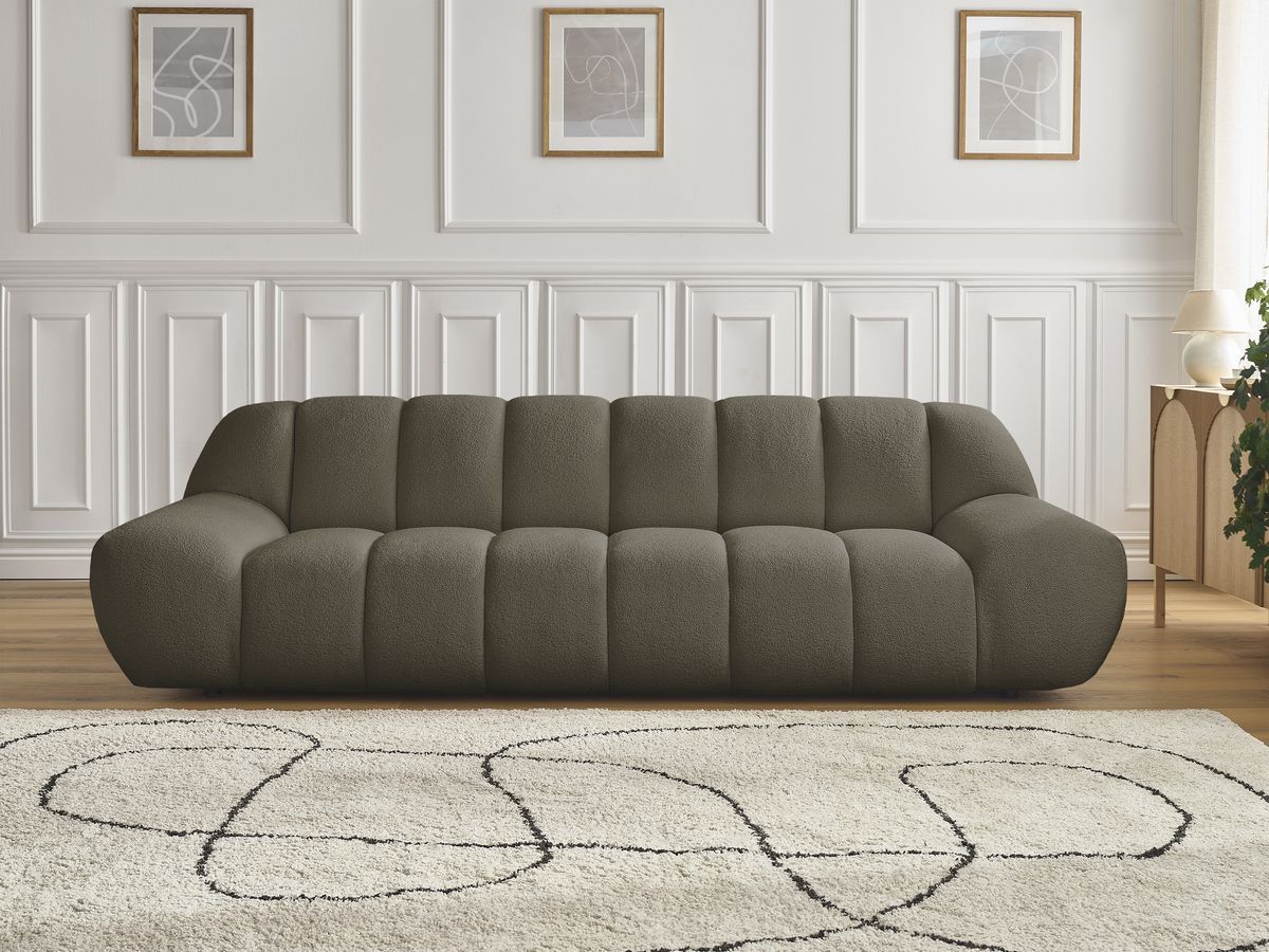 Bobochic Hayden Sofa 3-Sitzer Bouclé-Stoff Braun