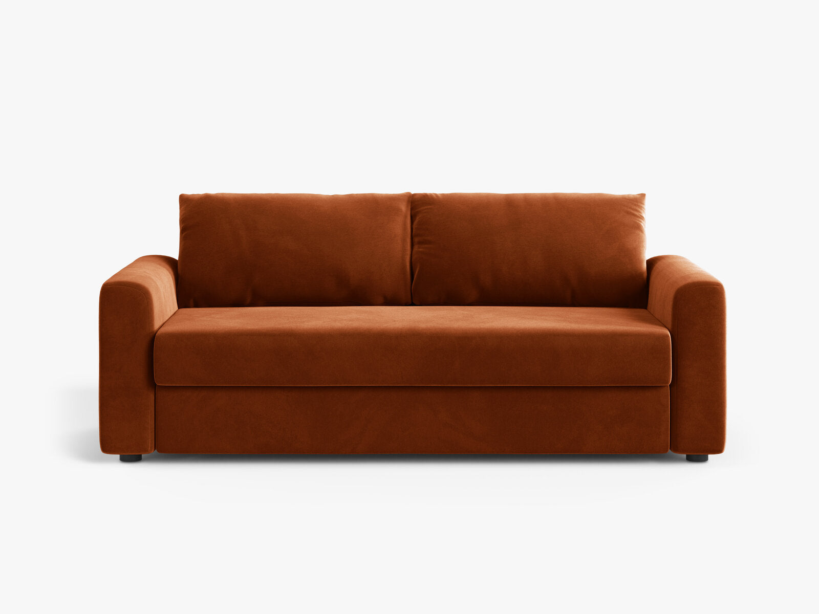 Micadoni Sofa mit Schlaffunktion David 3-Sitzer Samt Salvador Terrakotta