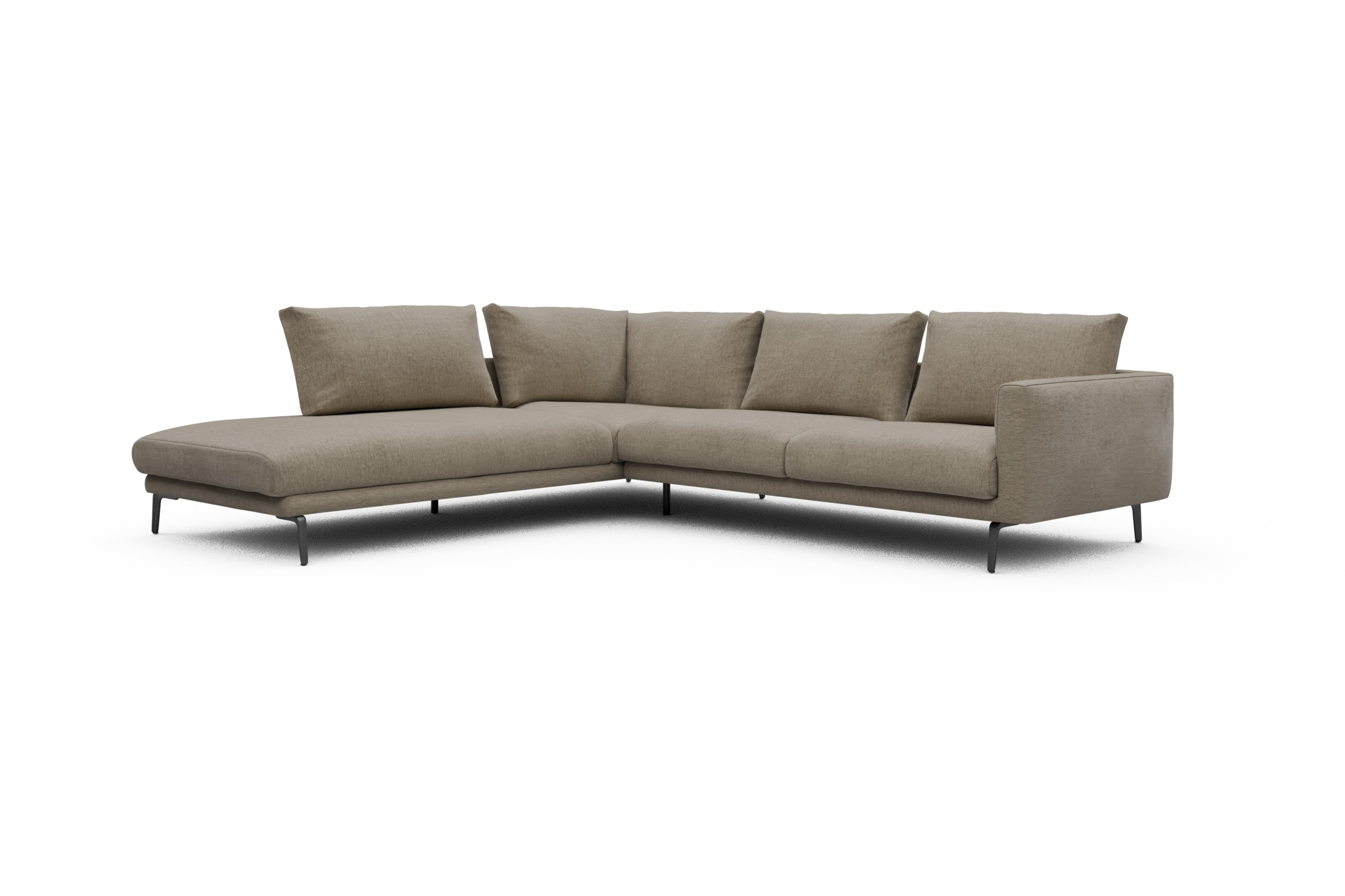 Ecksofa Karl Relax-Ecke links mit 2,5-Sitzer Smooth-Belge