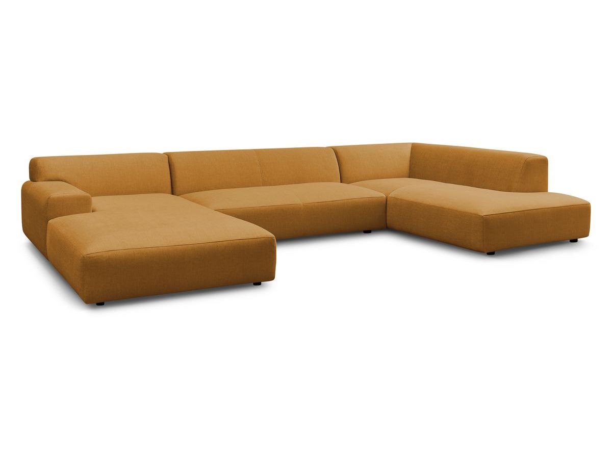 Bobochic Lavena Wohnlandschaft 399 × 220 cm Samt Gelb Ecke links