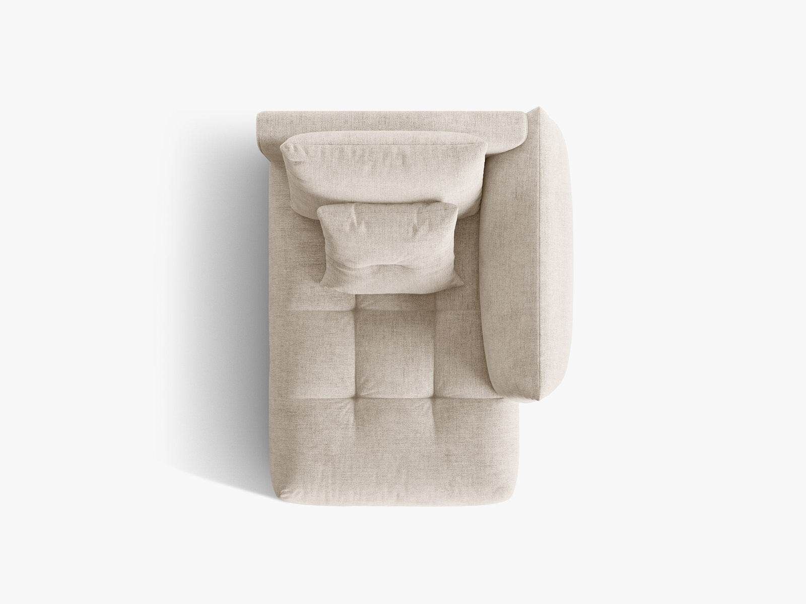 Micadoni Bloom Chaiselongue Rechts Strukturierter Stoff Wind Helles Beige