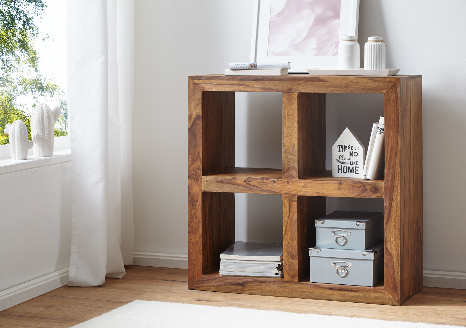 Standregal Balsfjord Massivholz Dunkelbraun 82 × 34 × 82 cm