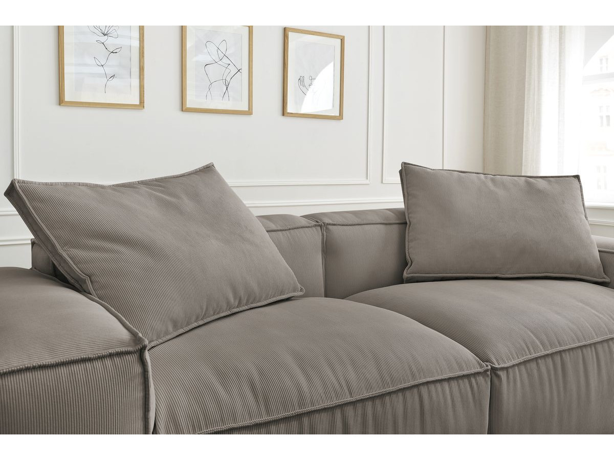 Bobochic Boheme Sofa 3-Sitzer Cordsamt Taupe