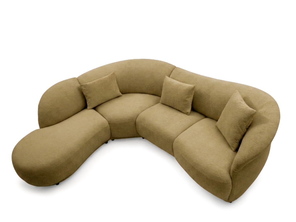 Bobochic Nora Ecksofa Chenille Hellbraun Ecke links
