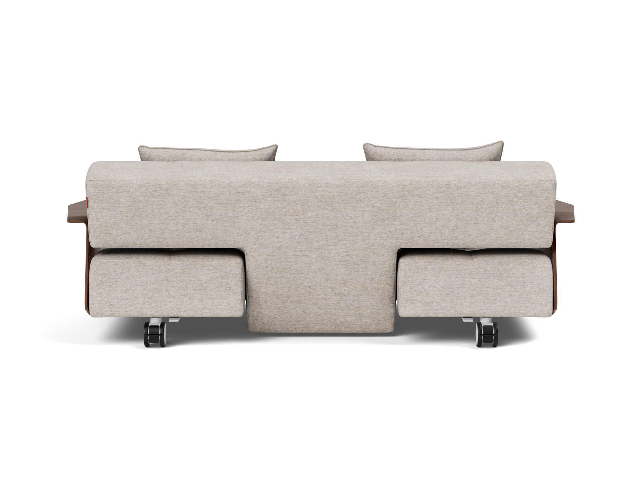 Schlafsofa Long Horn D.E.L. mit Armlehnen Chenille Yuveno 471-Sand