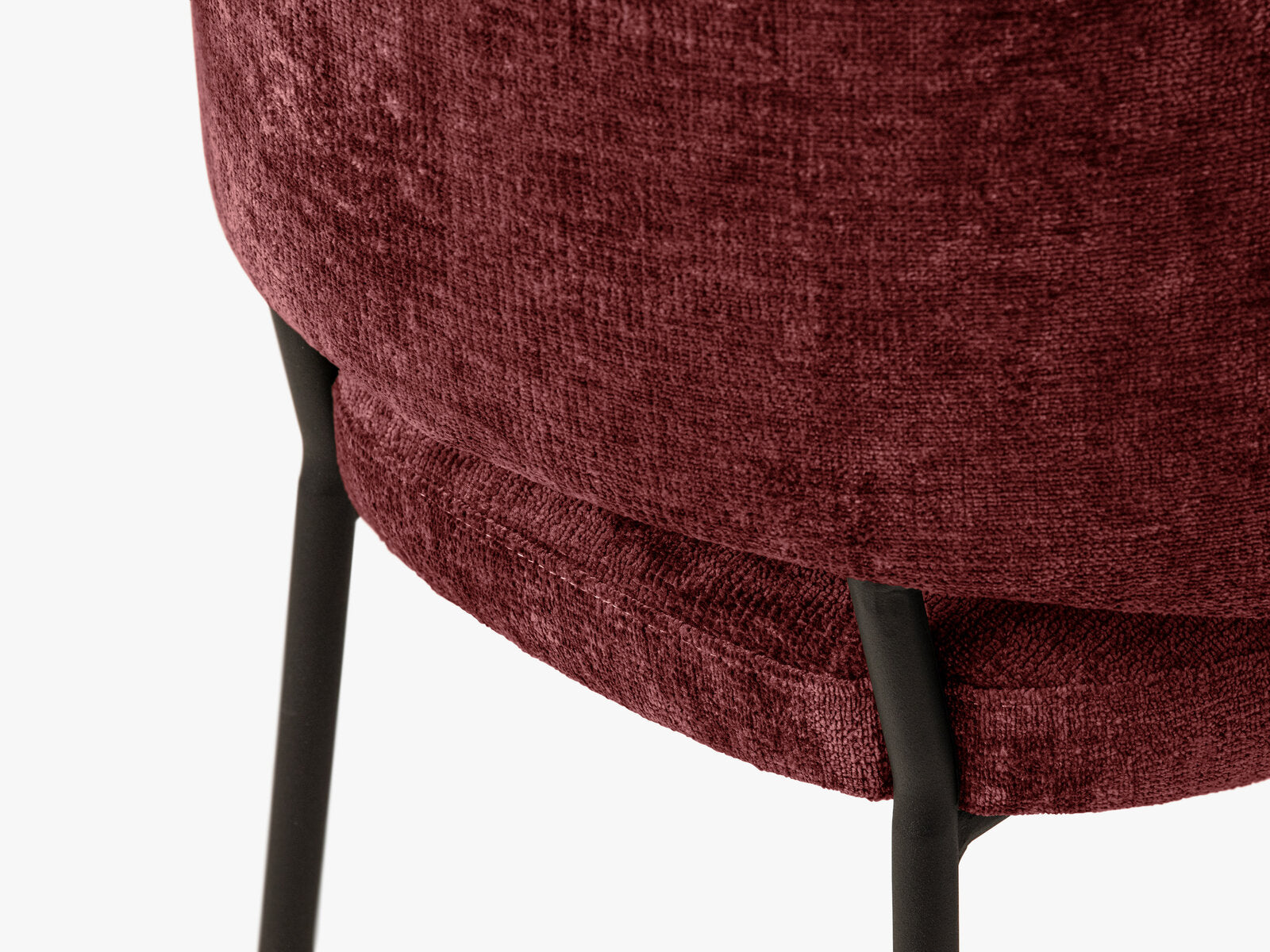 Micadoni Stuhl Dora Chenille Perfect Harmony Kirschbaum Metall Schwarz