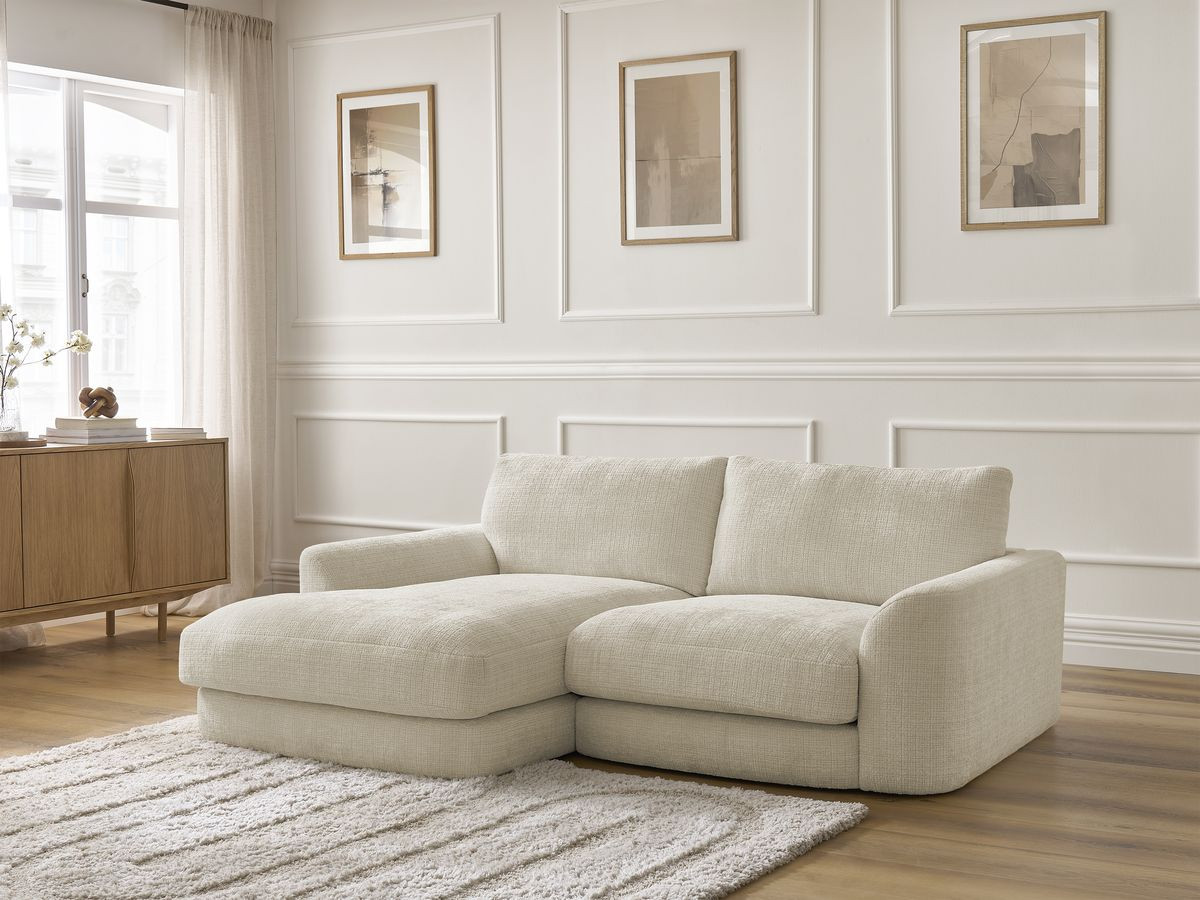 Bobochic Leonore Ecksofa Strukturstoff Beige Ecke links