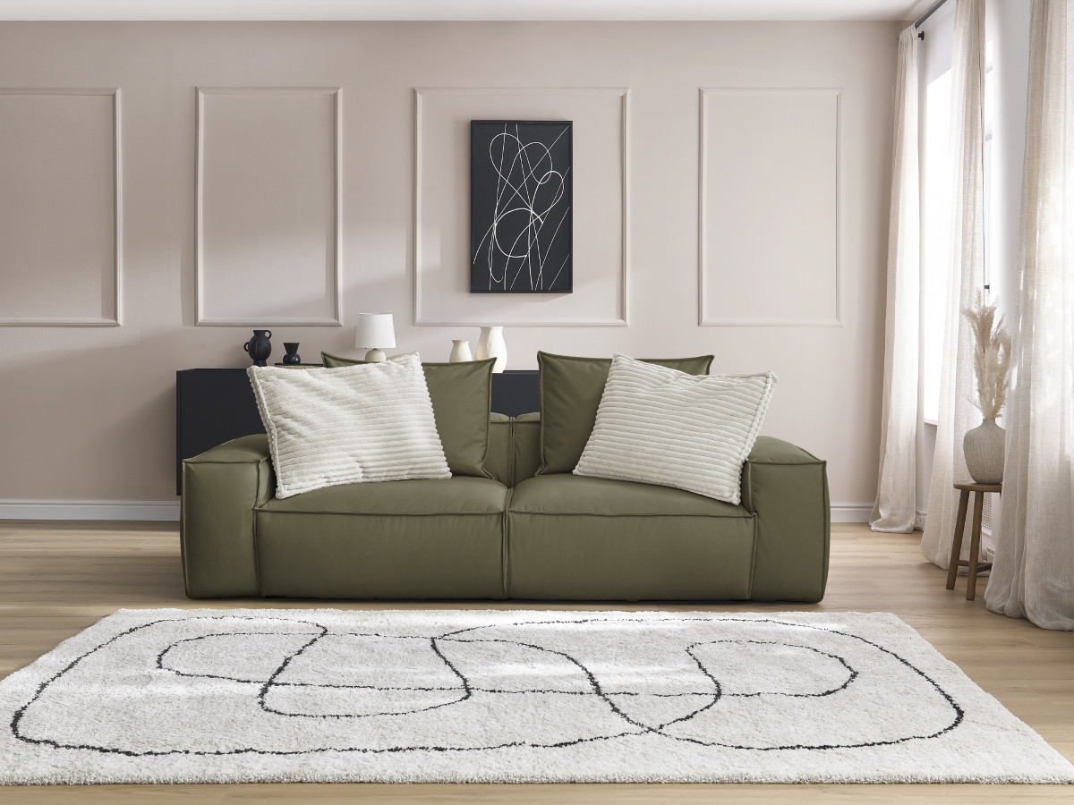 Bobochic Boheme Sofa 3-Sitzer Kunstleder Grün