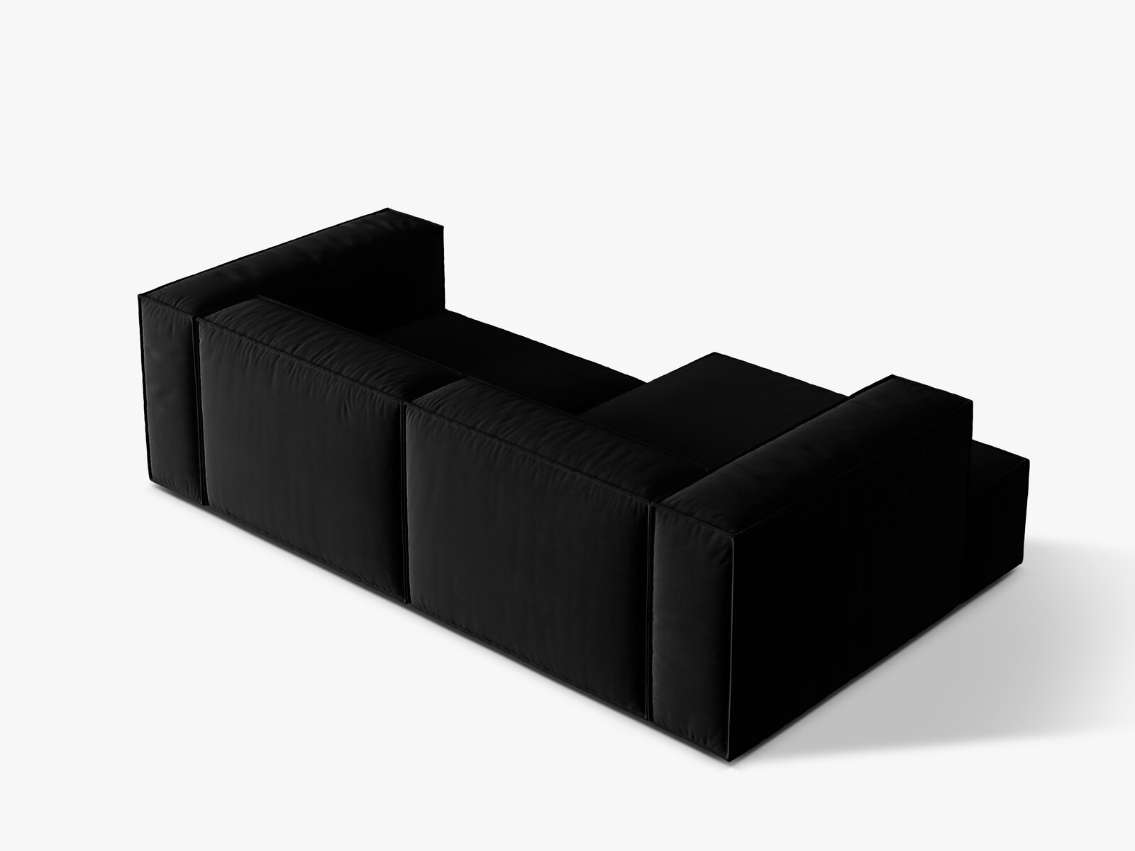 Micadoni Ecksofa Nuria 3-Sitzer Links Samt Schwarz