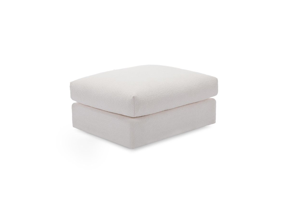 Bobochic Paris Pouf, sehr weich Bouclé-Stoff Weiß