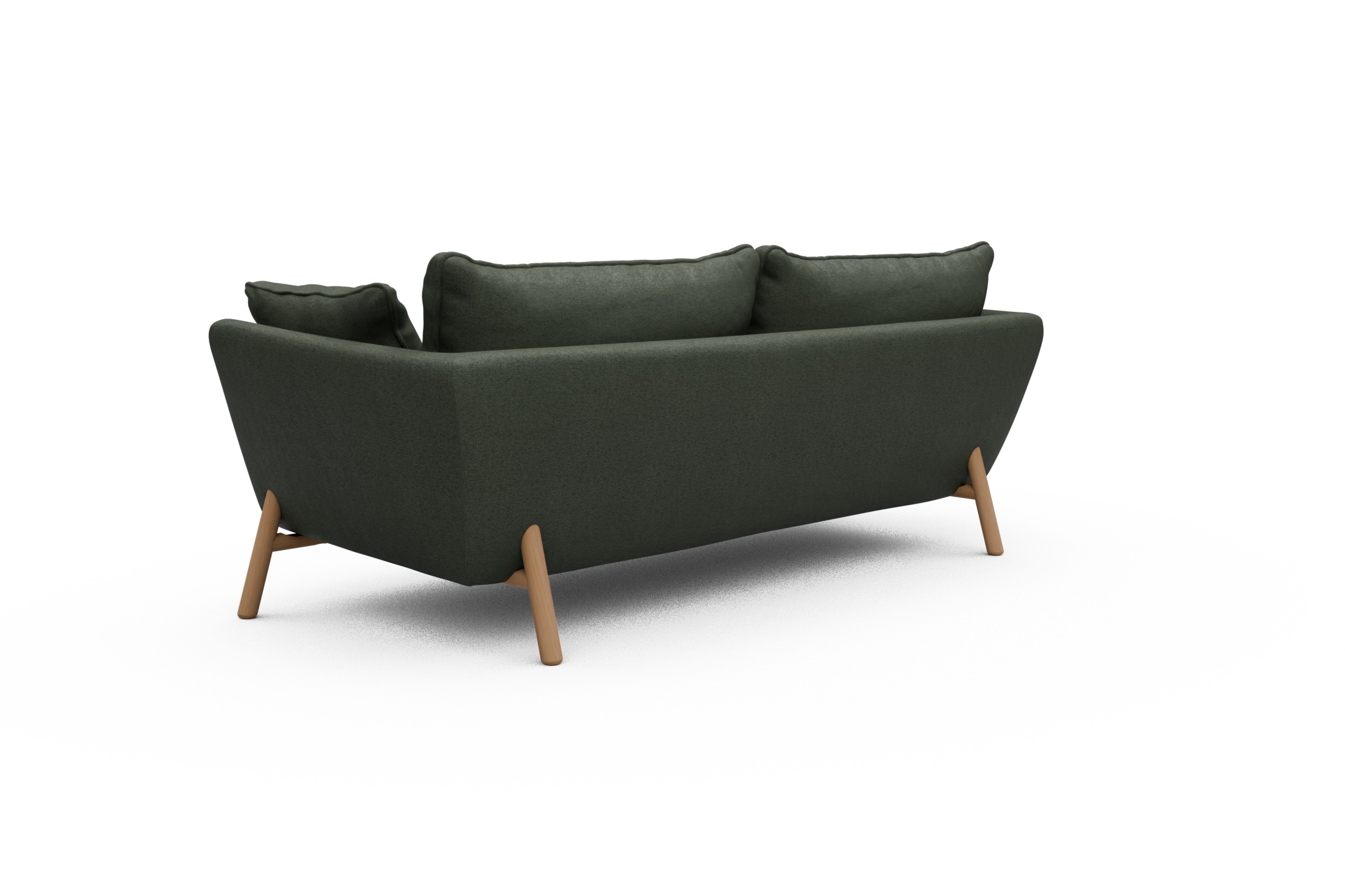 Sofa Emil PREMIUM 3-Sitzer Beinfarbe Eiche Natur Denari-Forest-Green