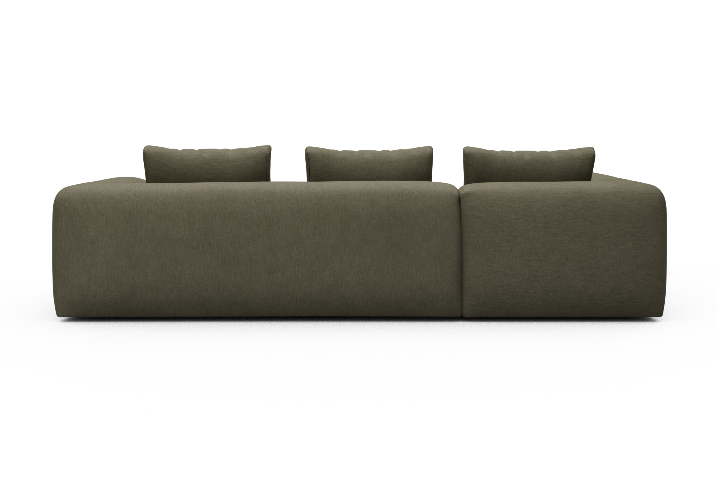 Ecksofa Fred 2x 2,5-Sitzer links offen Vivus-Dusty-Olive