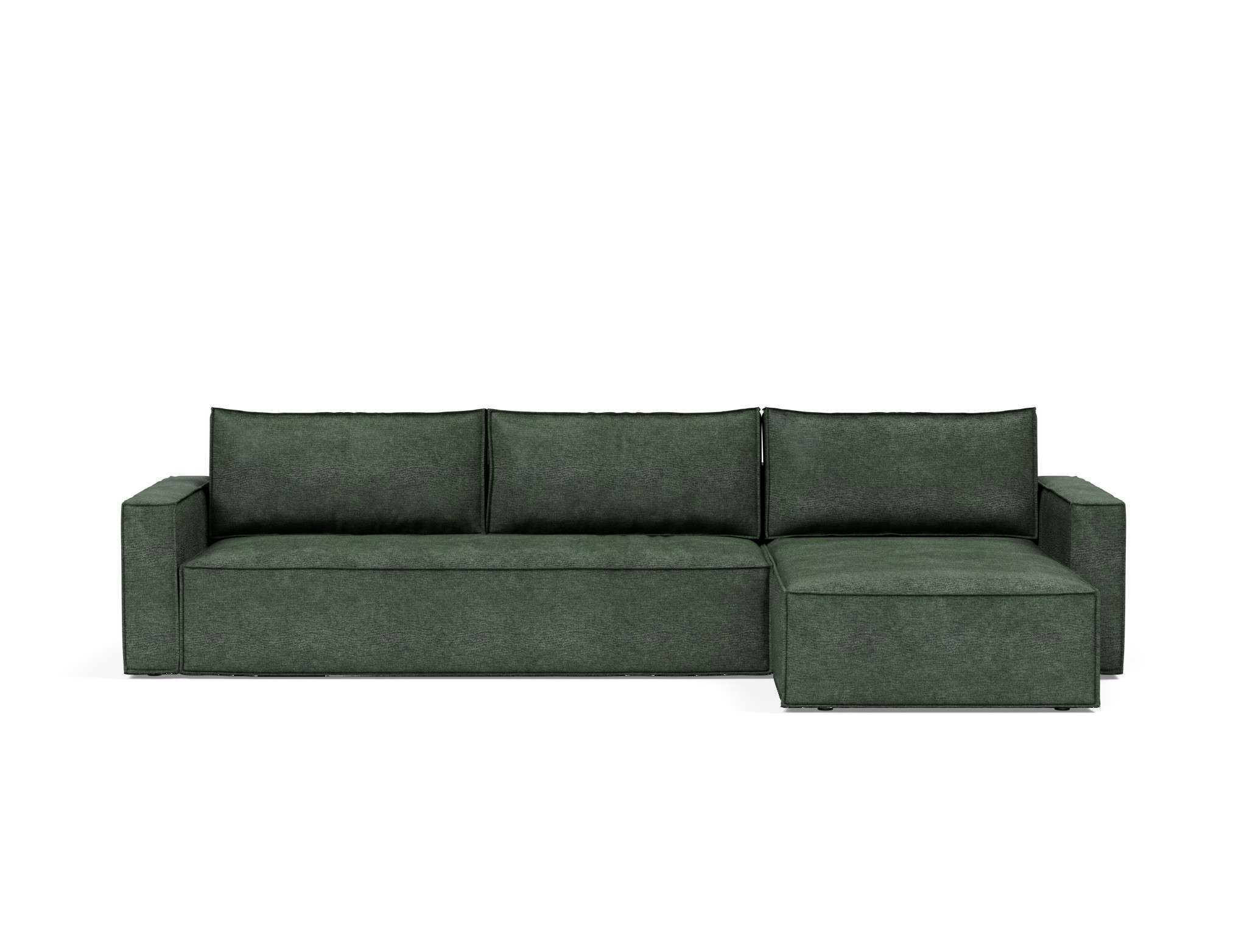 Schlafsofa Newilla mit Chaiselongue Flachgewebe Avella 281-Pine-Green