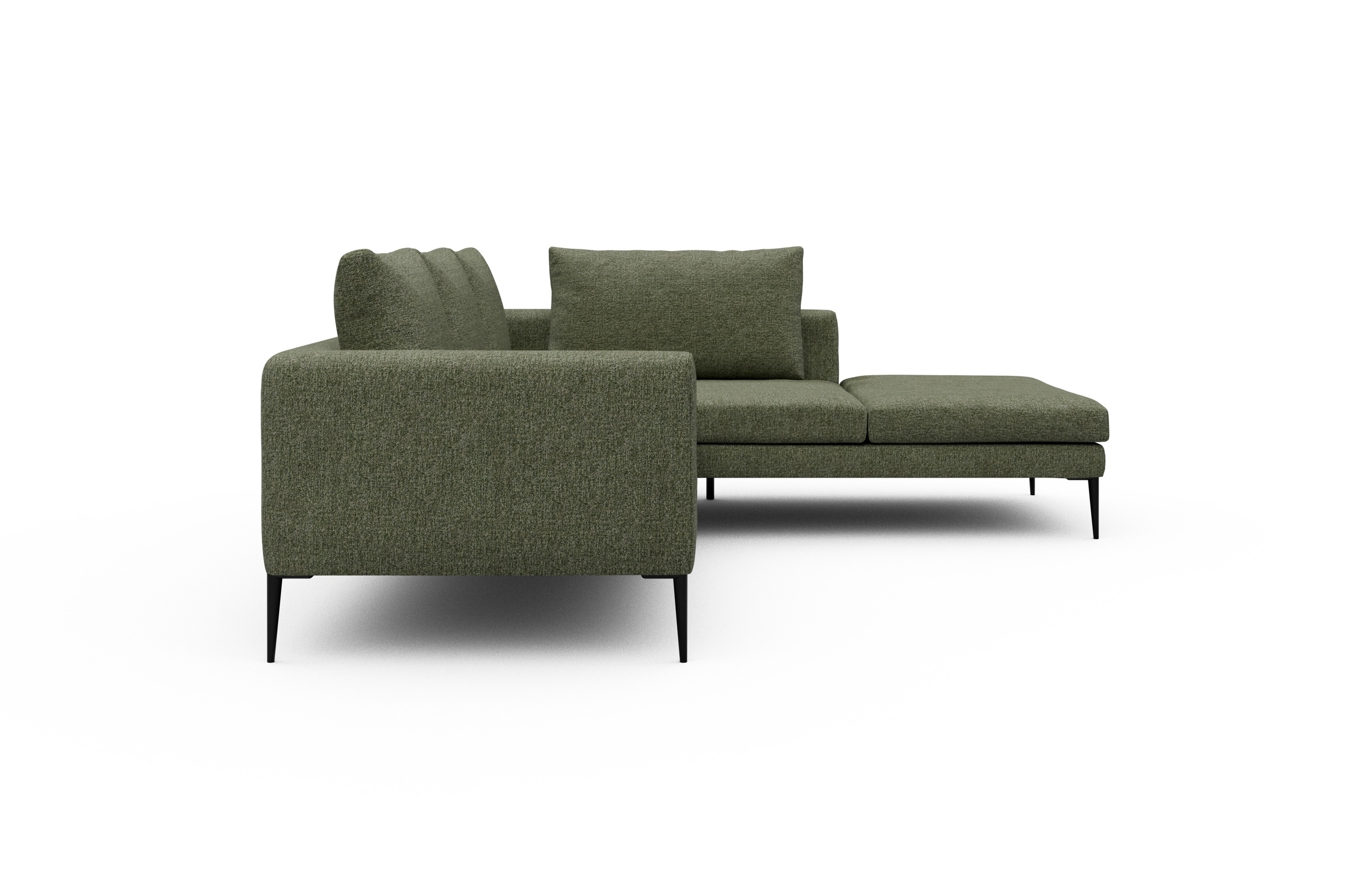 Ecksofa Paul Relax-Ecke rechts mit 2-Sitzer Carreno-Vivid-Green